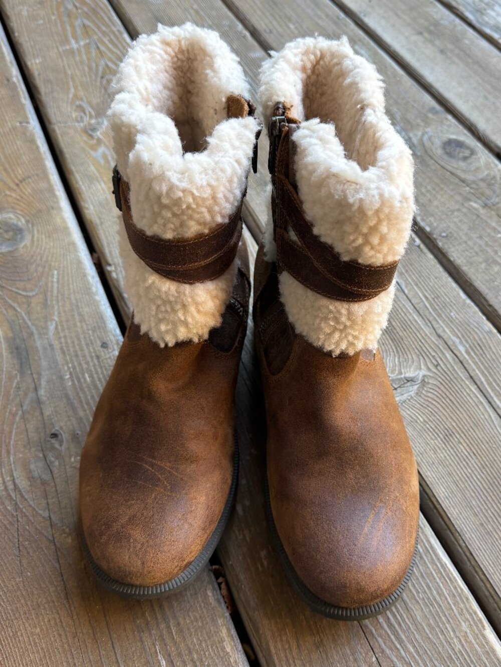 UGG Blayre III Chipmunk Waterproof Leather Fur Cuff Ankle Boots Women's 9/EU 40